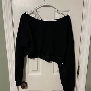 SHEIN Black Off-Shoulder Crop Top